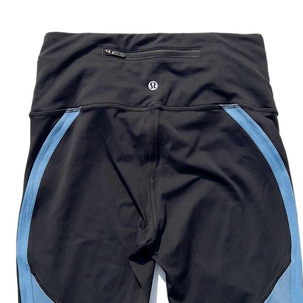 Lululemon Zip The Line Crop 23" Black / Utility Blue Size 6 - Picture 14 of 15